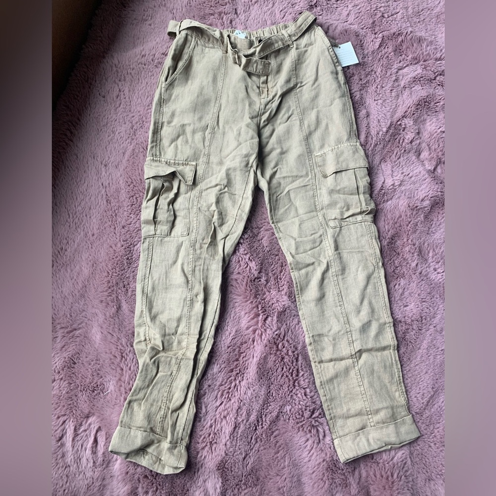 Nicole Miller Tan Cargo Pants Lightweight Casual